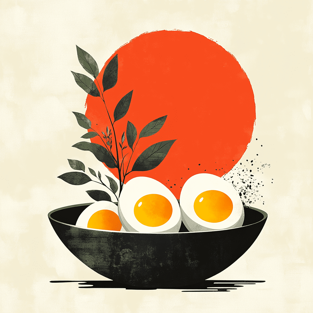 Flat design illustration of natural dog supplements emphasizing eggshells and holistic nutrition.