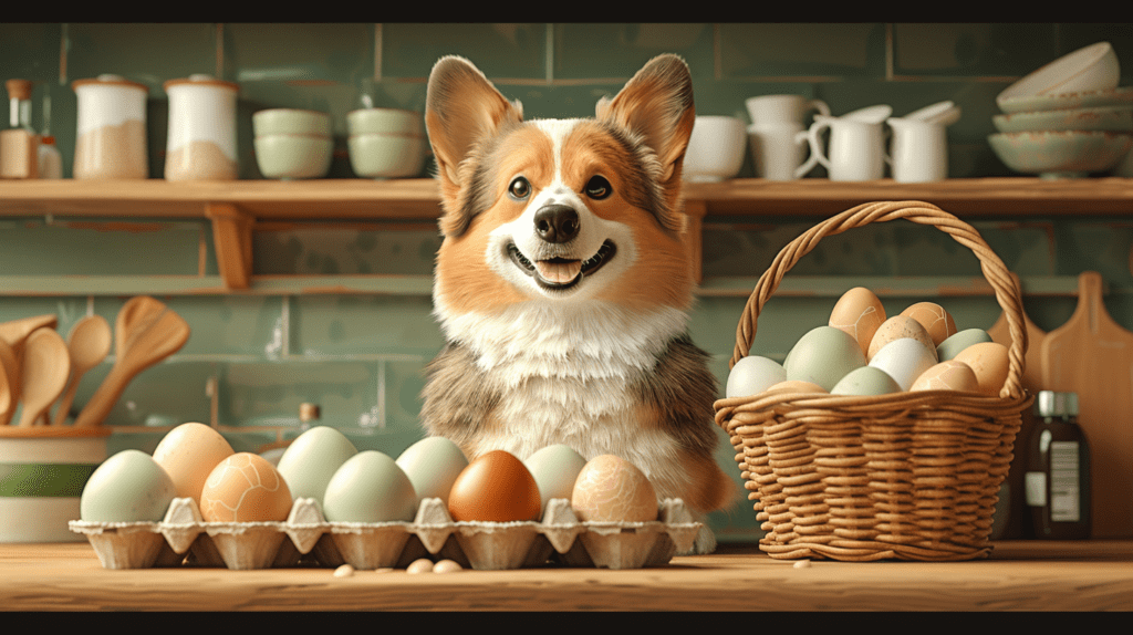 Are Duck Eggs Good for Dogs?  Flat design of duck eggs as an alternative protein for dogs.